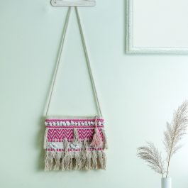 Handmade Cotton Sling Bag with Tassels – Boho Chic